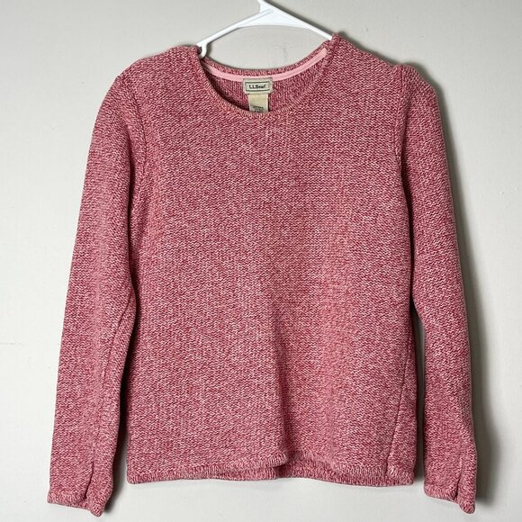 LL Bean Women's Pink Fleece Sweater XS REG Knit Pullover Barbie Grandma Cozycore - Picture 1 of 11